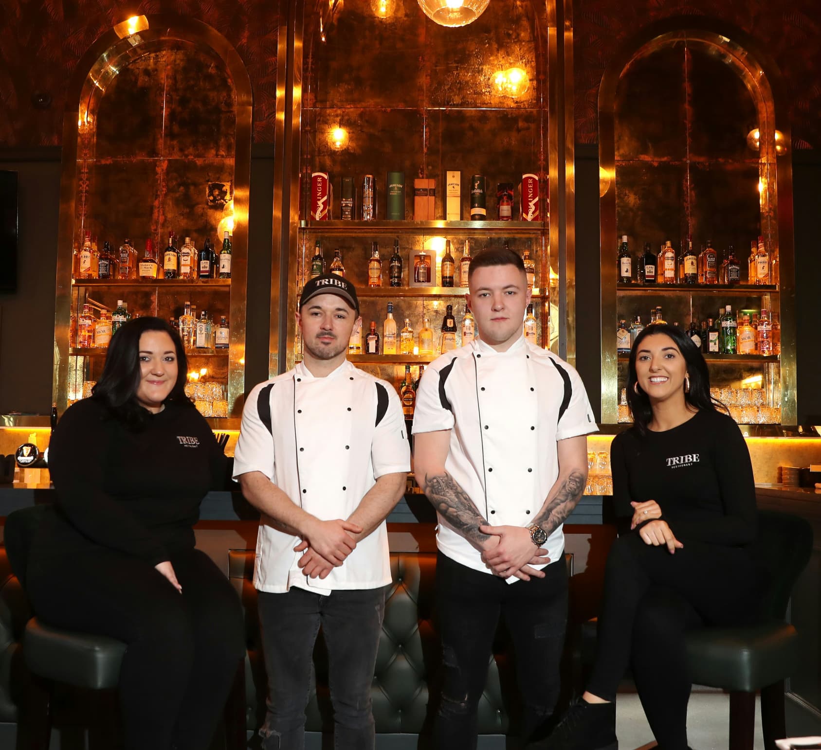 Restaurant team celebrating a successful event